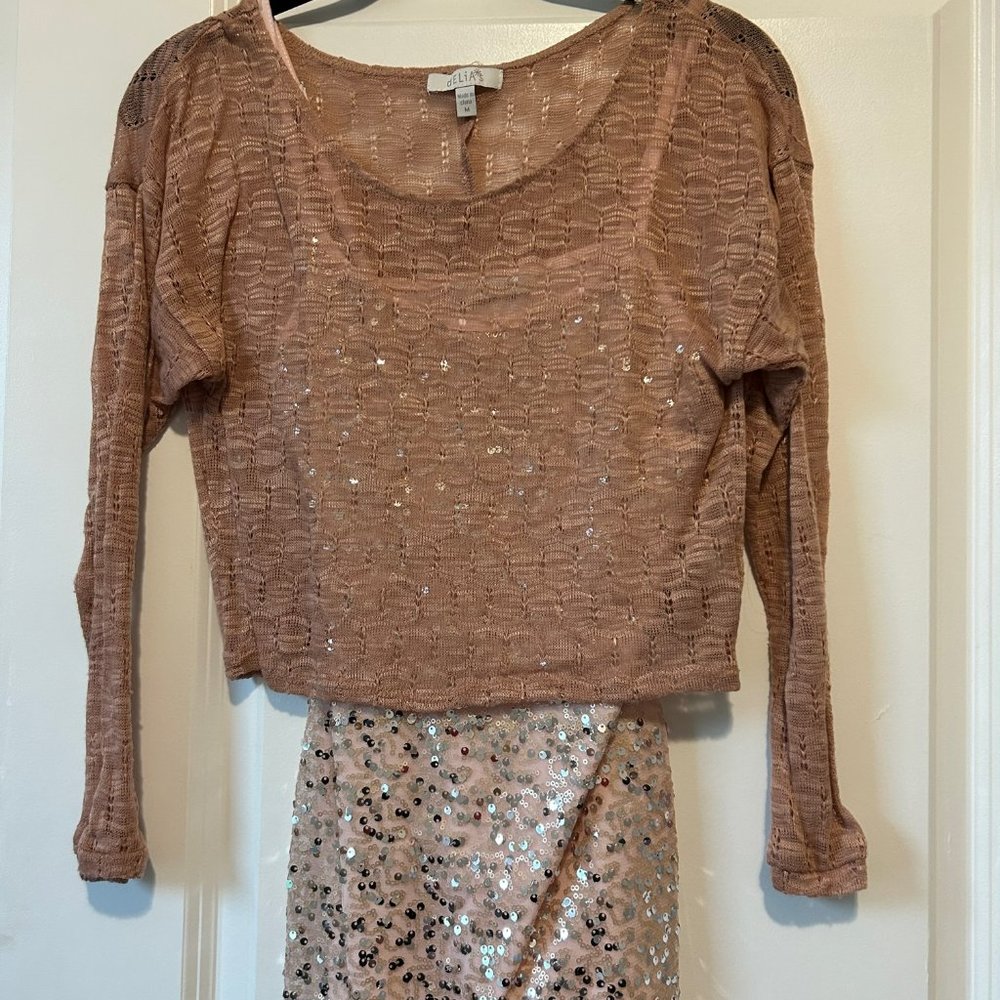 Delia's Sequin tank with overlay size M